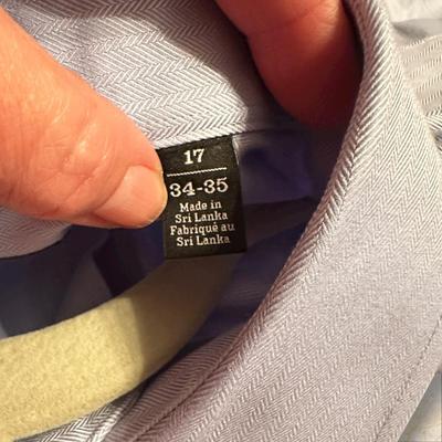 Sale Photo Thumbnail #440: Lot of Mens (Mainly) Long Sleeve Dress Shirts - brands and sizes shown in photos - most have dry clean tag attached. Clean and in great condition and ready to wear!