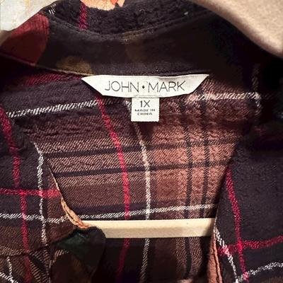 Sale Photo Thumbnail #383: Eddie Bauer Black Puffer Vest XL & Plaid Shirt 1X - great condition