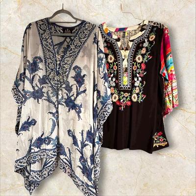 Sale Photo Thumbnail #387: 2 Womens Boho Blouses L & XL