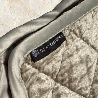 Sale Photo Thumbnail #216: *Queen Size Sea Foam Velveteen Bedding with Bedspread, Cover by Lili Allessandra, Dust Ruffle and 4 Pillows