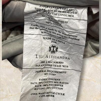 Sale Photo Thumbnail #215: *Queen Size Sea Foam Velveteen Bedding with Bedspread, Cover by Lili Allessandra, Dust Ruffle and 4 Pillows