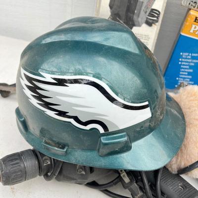 LOT 521G: Collection of Power Tools + Eagles Hard Hat