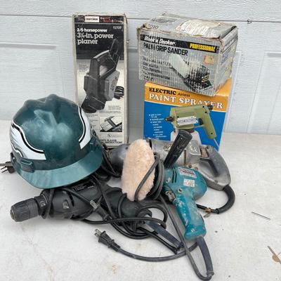 LOT 521G: Collection of Power Tools + Eagles Hard Hat