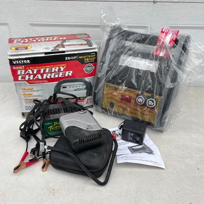 LOT 523G: Automotive Tools - Battery Chargers, Air Compressor