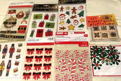Christmas Sticker Lot 8 Items Like New