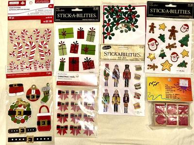 Christmas Sticker Lot 8 Items Like New