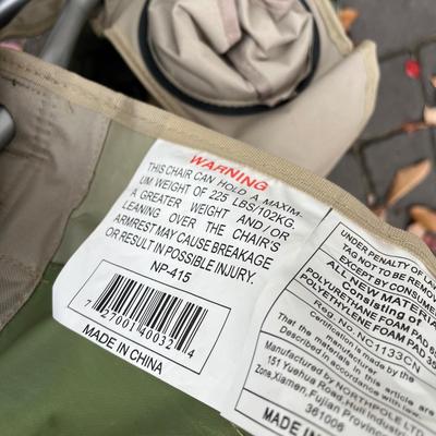 LOT 524G: Folding Chairs, Cooler, Beach Umbrella