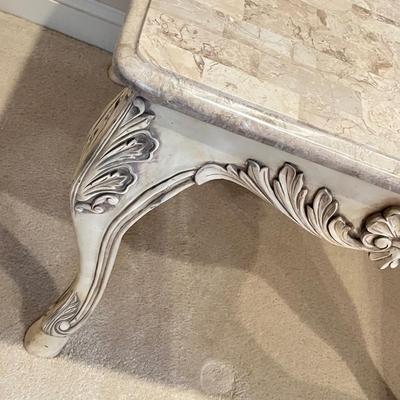 LOT 528L: Square Stone Top Side Table