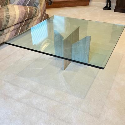 LOT 529L: Glass Top Coffee Table