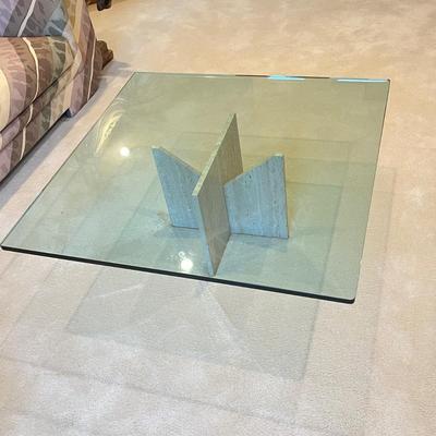 LOT 529L: Glass Top Coffee Table
