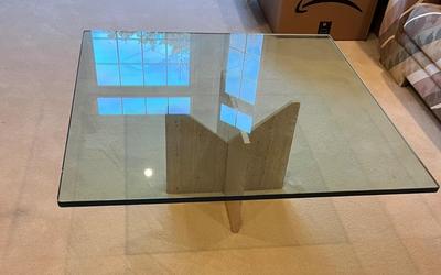 LOT 529L: Glass Top Coffee Table