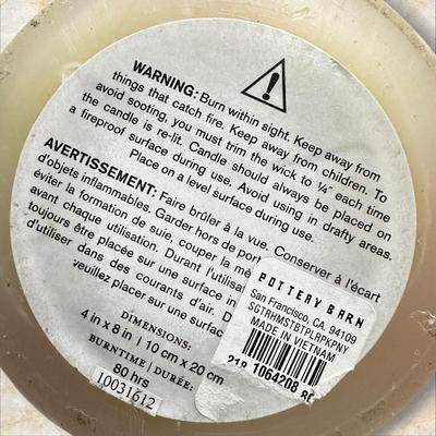 Sale Photo Thumbnail #483: Silver Candle Holder with Candle from Pottery Barn total height 23"