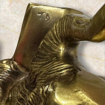 Sale Photo Thumbnail #488: Heavy Brass Elephant Reading Newspaper Decor Approx. 5' tall x 6" wide