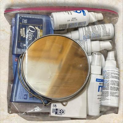 Sale Photo Thumbnail #515: Gallon Bag of Misc. Bathroom Personal Care Items w Mirror