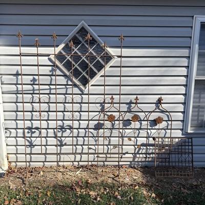 Three Rustic Iron Trellises