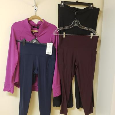 LOT 591MBC: Athleta New with Tags Stretch Jacket with Yoga & Legging Pants