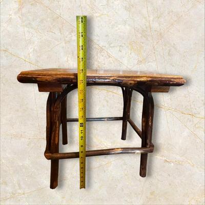 Sale Photo Thumbnail #681: *Wood End / Side Table with Log Legs
Height 18"
Width 18"
Depth 14"
