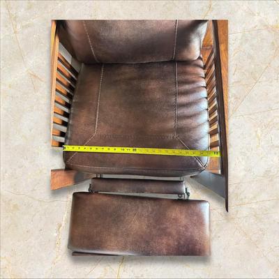 Sale Photo Thumbnail #526: Mission Style Full Reclining Chair with Wood Arms, Mission Style
Seat Width Across 23" 
Excellent Condition