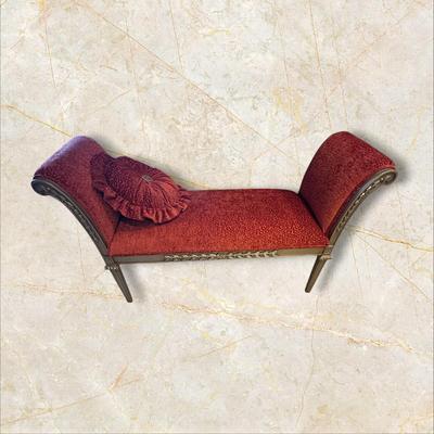 Sale Photo Thumbnail #577: Fabric Covered Bench with Arms
M'Ments:
Width 57" 
Height 32"
Depth 21"