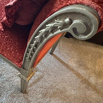 Sale Photo Thumbnail #564: Fabric Covered Bench with Arms
M'Ments:
Width 57" 
Height 32"
Depth 21"