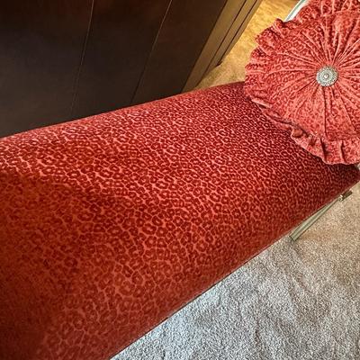 Sale Photo Thumbnail #566: Fabric Covered Bench with Arms
M'Ments:
Width 57" 
Height 32"
Depth 21"