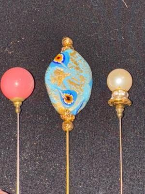 3 Vintage Decorative Hat Pins