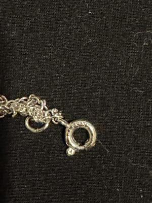 Blue Rhinestone Pendant on Sterling Chain