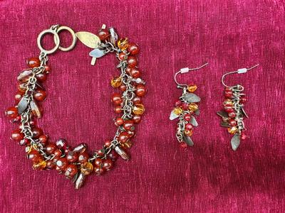 Coldwater Creek Beaded Bracelet and Earring Set