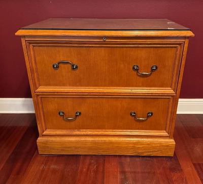 Solid Wood Double Drawer File Cabinet