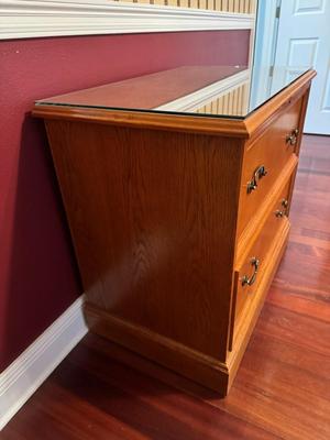 Solid Wood Double Drawer File Cabinet