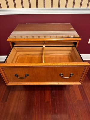 Solid Wood Double Drawer File Cabinet