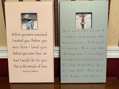 Sugarboo Designs - Pair of Poem Picture Frame Wall Hangings