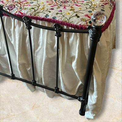 Sale Photo Thumbnail #595: Metal King Bed Frame w Headboard and Footboard (bedding listed separately)