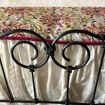 Sale Photo Thumbnail #596: Metal King Bed Frame w Headboard and Footboard (bedding listed separately)