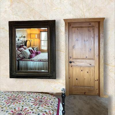 Sale Photo Thumbnail #607: Large Ornately Framed Bevelled Wall Mirror
65" x 53"