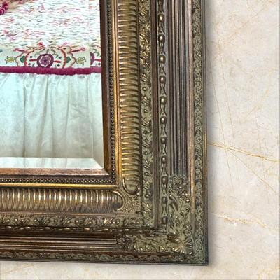 Sale Photo Thumbnail #609: Large Ornately Framed Bevelled Wall Mirror
65" x 53"