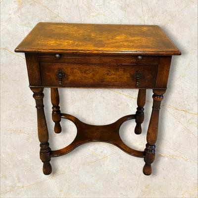 Sale Photo Thumbnail #611: Small Wood End Table / Sliding Desk Ledge and Drawer
M'ments:
Height 28"
Width 26"
Depth 18"