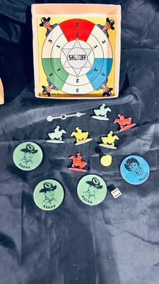 LITTLE HUNTER PINBALL GAME, SQUARE IT, AND CAST IRON COWBOY PEICES