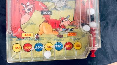 LITTLE HUNTER PINBALL GAME, SQUARE IT, AND CAST IRON COWBOY PEICES