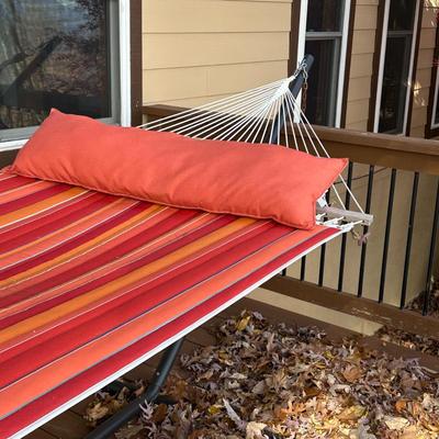 Sale Photo Thumbnail #633: Hammock with Metal Frame
Has been kept on a covered outdoor porch, great condition. Heavy frame.