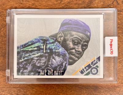 Sale Photo Thumbnail #4: Topps Project 70 Baseball Collectible: Ken Griffey, Jr. "My Oh My" - The Kid Seattle Mariners in a sealed plastic case.