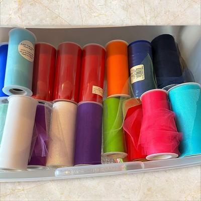 Sale Photo Thumbnail #698: 18 Rolls of Colorful Tulle Spools