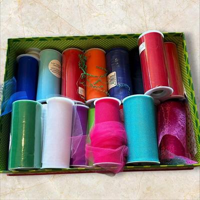 Sale Photo Thumbnail #697: 18 Rolls of Colorful Tulle Spools