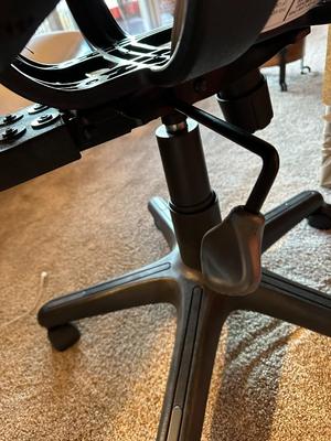 Sale Photo Thumbnail #659: Black Desk Chair; arms raise up, swivels, adjustable height