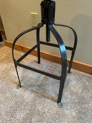 Sale Photo Thumbnail #678: Heavy Metal and Wood Swivel Stool