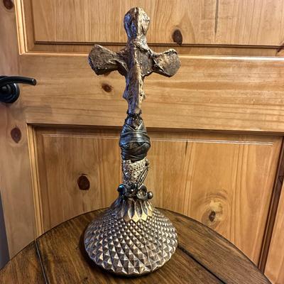 Sale Photo Thumbnail #739: Cross Religious Tabletop Decor 16" tall
