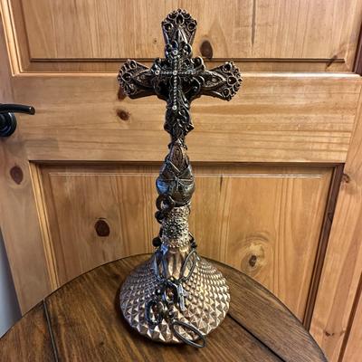 Sale Photo Thumbnail #735: Cross Religious Tabletop Decor 16" tall