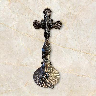Sale Photo Thumbnail #734: Cross Religious Tabletop Decor 16" tall