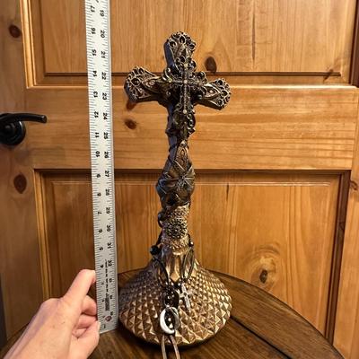 Sale Photo Thumbnail #740: Cross Religious Tabletop Decor 16" tall
