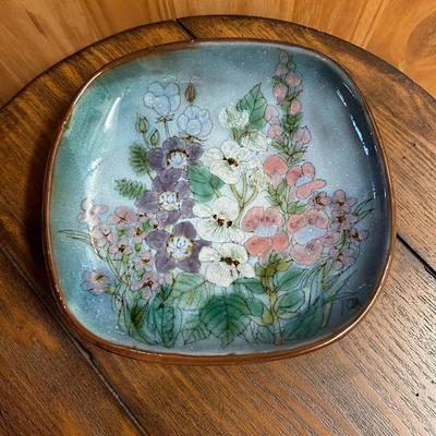 Sale Photo Thumbnail #741: Pottery Floral Dish by Chelsea Pottery England
Approx. 9" square, no chips